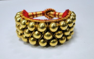 Vintage 22 K solid gold beads bracelet cuff tribal ethnic ponch