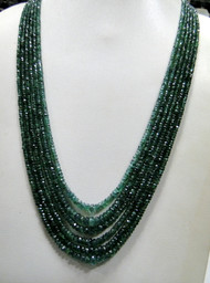 200 cts Natural Emerald gemstones beads strands necklace