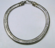 vintage solid silver thick rope chain necklace jewelry half round
