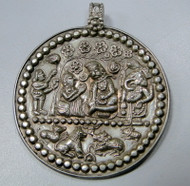 pure solid silver amulet pendant necklace Shiva Family