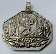 pure solid silver amulet pendant necklace Shiva Family 9311