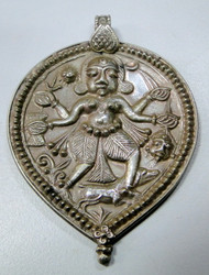 pure solid silver amulet pendant necklace bheru shiva