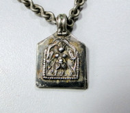 antique tribal pure solid silver amulet pendant necklace