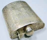 Vintage solid  Silver hip Bottle Flask