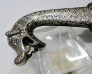 Dagger knife with Damascus steel blade & pure silver wire (bidaree work) 9492