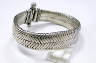 Solid silver rope chain flat bracelet snake design herringbone 9688