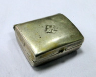 antique sterling solid silver hinge box snuff box pill box