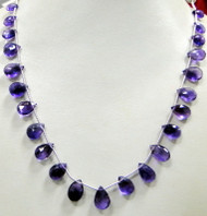 Amethyst gemstone drop strand necklace choker 10481