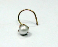 vintage  22 K gold pearl nose stud nose ring nose pin