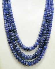 863 ct Tanzanite gemstones beads 3 strands necklace