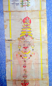 hindu Mythology Vishnu old hand painted manusript document