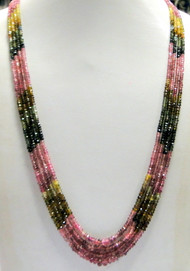 Natural Faceted Tourmaline gemstones  beads strands necklace-13