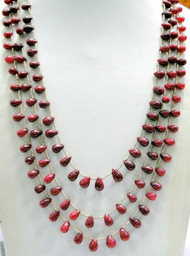 Natural Ruby  Drops beads 3 strands necklace