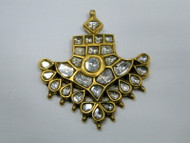 Vintage antique 22 k gold Uncut diamond Pendant necklace