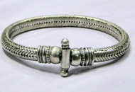 Ethnic Design silver rope chain half round bracelet jewelry-11107