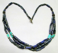 Lapis , Turquoise silver beads necklace strand-11171