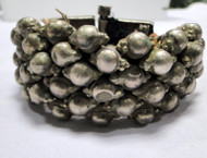 Vintage wide bracelet Ethnic tribal old silver cuff Pounch bracelet -11210