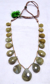Aquamarine gemstone drop strand necklace
