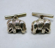 vintage silver cufflinks pair Elephant jewelry -11503