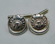 vintage silver cufflinks pair Sun Design jewelry -11505