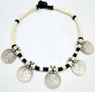 Ethnic necklace tribal old silver choker Amrapali mango pendant collar-11514