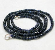 Natural Blue sapphire gemstone beads strand necklace -11568