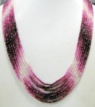 Naural microfaceted Ruby gemstones beads strand necklace -11556