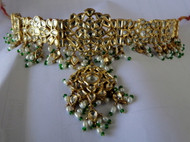 Gold Necklace 22 K Diamond polki kundan meena work choker necklace -11733