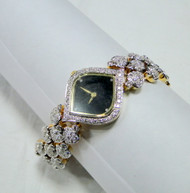 Diamond watch 18 K gold ladies wrist watch bracelet 485-018