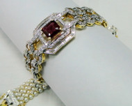 Diamond watch 18 K gold ladies wrist watch bracelet 485-025