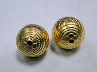 Gold bead pair Large 22 MM size 22 K gold bead 11829