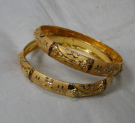 Gold bangle 22 k solid gold bangle bracelet pair jewelry 11844