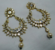 Gold diamond Earrings dangles kundan diamond polki jewelry 11878