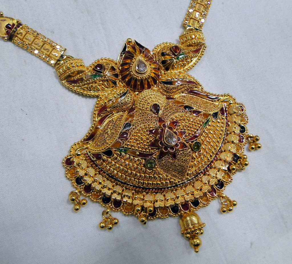 Gold Necklace 22 K Gold Long Mangalsutra Necklace Pendant Jewelry 114 Ethnicjewelart