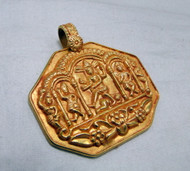 Gold pendant necklace vintage ethnic tribal shiva pendant jewelry 11895