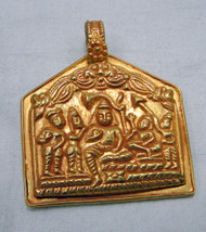 Gold pendant necklace vintage ethnic tribal shiva pendant jewelry 11897