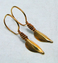 gold Earrings dangles 22 k gold vintage handmade jewelry 11918