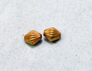 Gold beads 22 k gold vintage handmade bead pair jewelry finding 11927