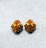 Gold beads 22 k gold vintage handmade bead pair jewelry finding 11928