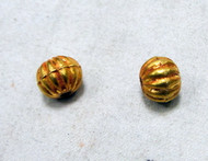 Gold beads 22 k gold vintage handmade bead pair jewelry finding 11931