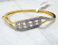 Diamond Bangle 14K Gold handmade fine cuff jewelry wedding gift fine jewellery 493-63