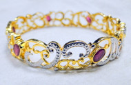 Gold Ruby Bangles set Of 2 pcs 18K Fine handmade wedding jewellery jewelry