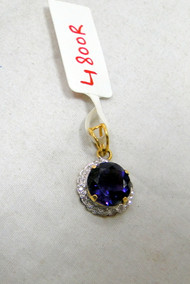 Diamond Amethyst Gemstone Pendant 14K Gold Handmade fine jewelry wedding engagement gift jewellery  493-50