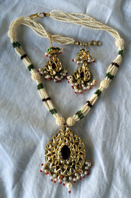 Diamond Necklace 22K Gold Ruby choker earrings Jewellery 494-318