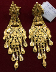 Gold earrings 22K Gold  Dangles traditional Indian jewelry 494-332