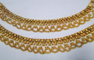 22K Solid Gold Anklet Pair Wedding Jewelry