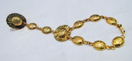 Vintage 22K Gold bracelet with ring Hathful wedding jewelry