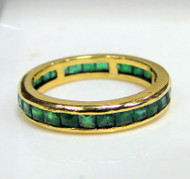 18K Gold Natural Emerald Diamond Ring Engagement 22