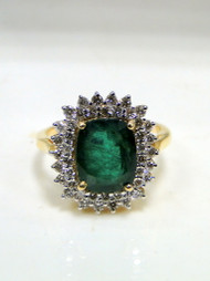 18K Gold Natural Emerald Diamond Ring Engagement 25