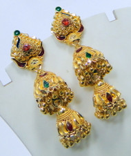 22K Gold chandelier Earrings Dangles Indian Jewelry